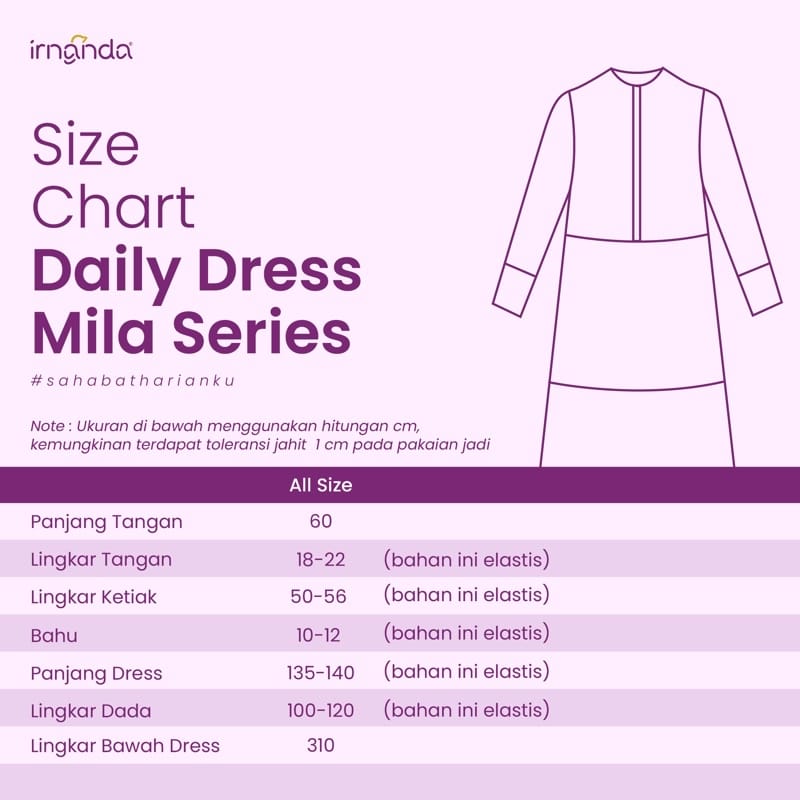 Irnanda Gamis Polos Mila Jersey Diamond Homedress Dailydress - Image 9