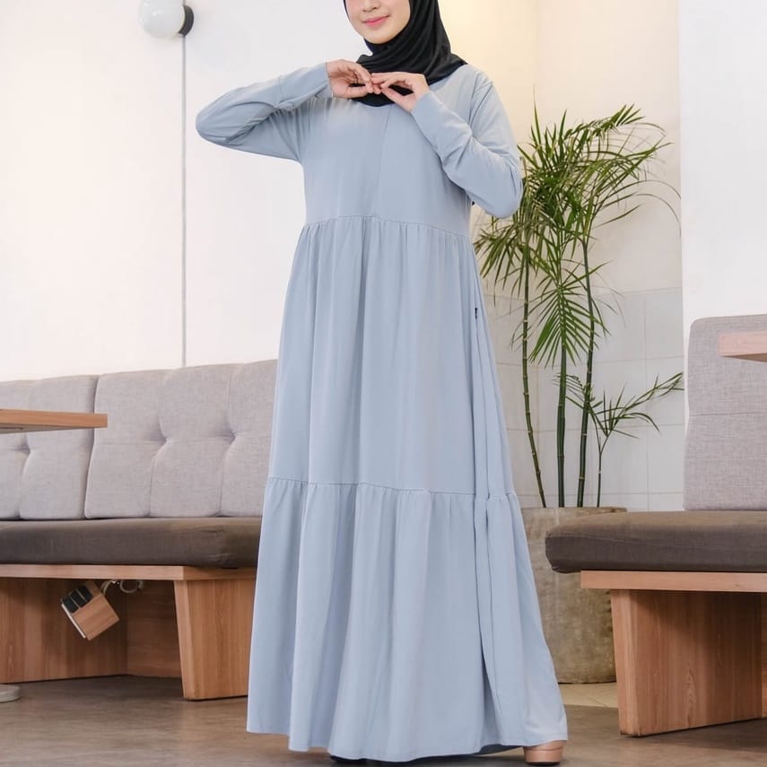 Irnanda Gamis Polos Mila Jersey Diamond Homedress Dailydress - Image 2