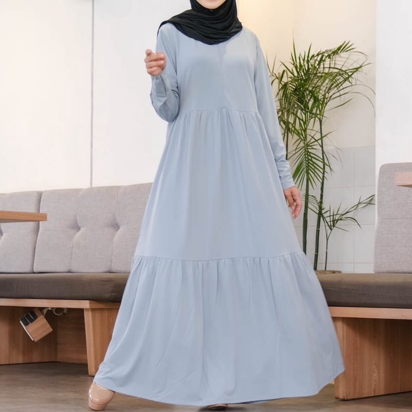 Irnanda Gamis Polos Mila Jersey Diamond Homedress Dailydress - Image 4