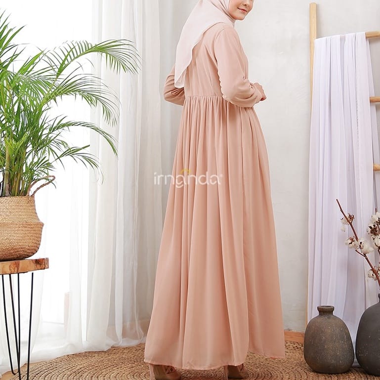 Irnanda Gamis Polos Lala Ceruty Babydoll Premium Import Dailydress Homedress - Image 3