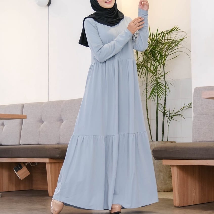 Irnanda Gamis Polos Mila Jersey Diamond Homedress Dailydress