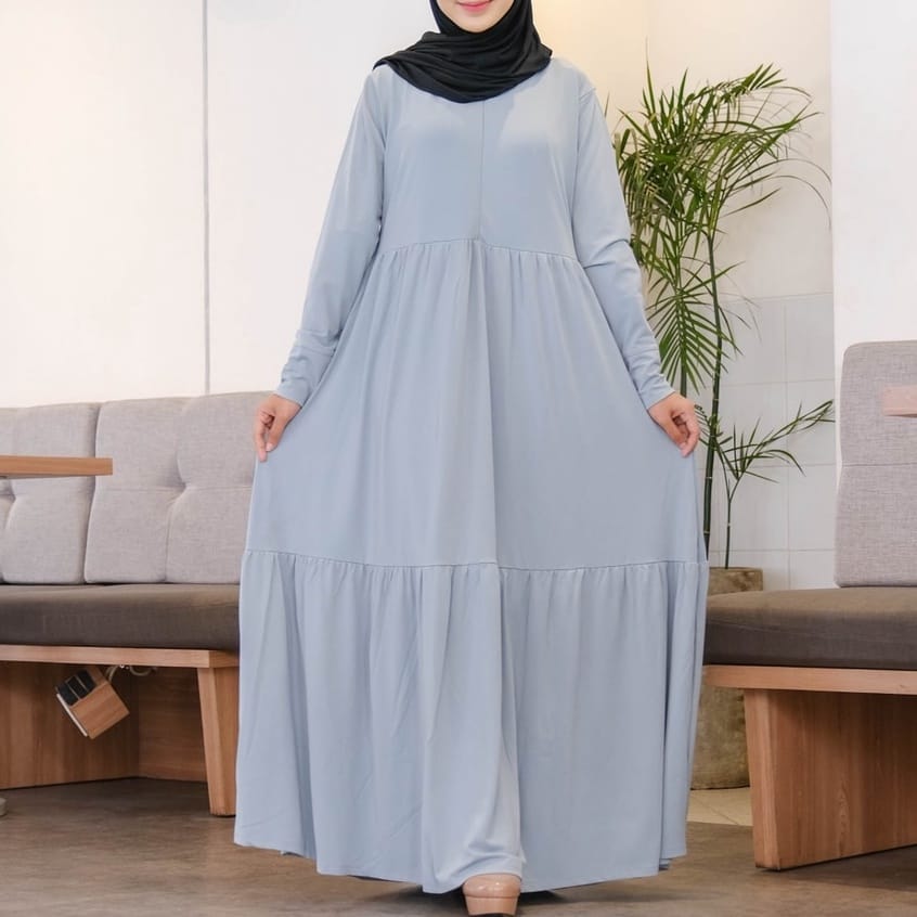 Irnanda Gamis Polos Mila Jersey Diamond Homedress Dailydress - Image 3