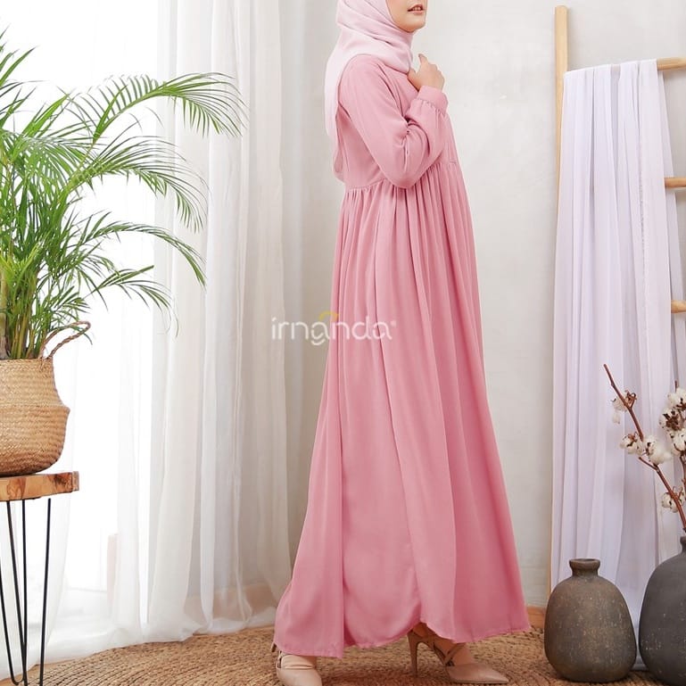 Irnanda Gamis Polos Lala Ceruty Babydoll Premium Import Dailydress Homedress