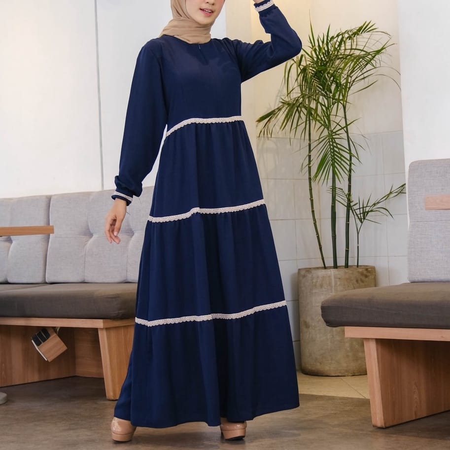 Irnanda Gamis Polos Diana Wollycreps Premium Dailydress Homedress - Image 5