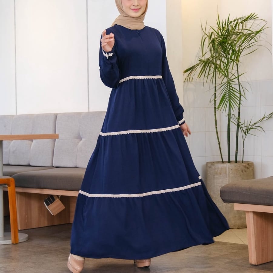 Irnanda Gamis Polos Diana Wollycreps Premium Dailydress Homedress - Image 4