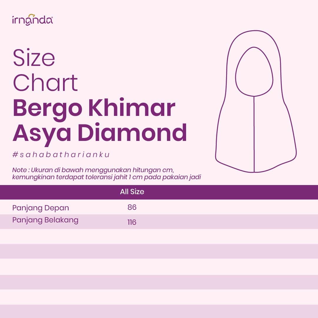 Irnanda Bergo Premium Asya Diamond Hijab Kerudung Polos - Image 11