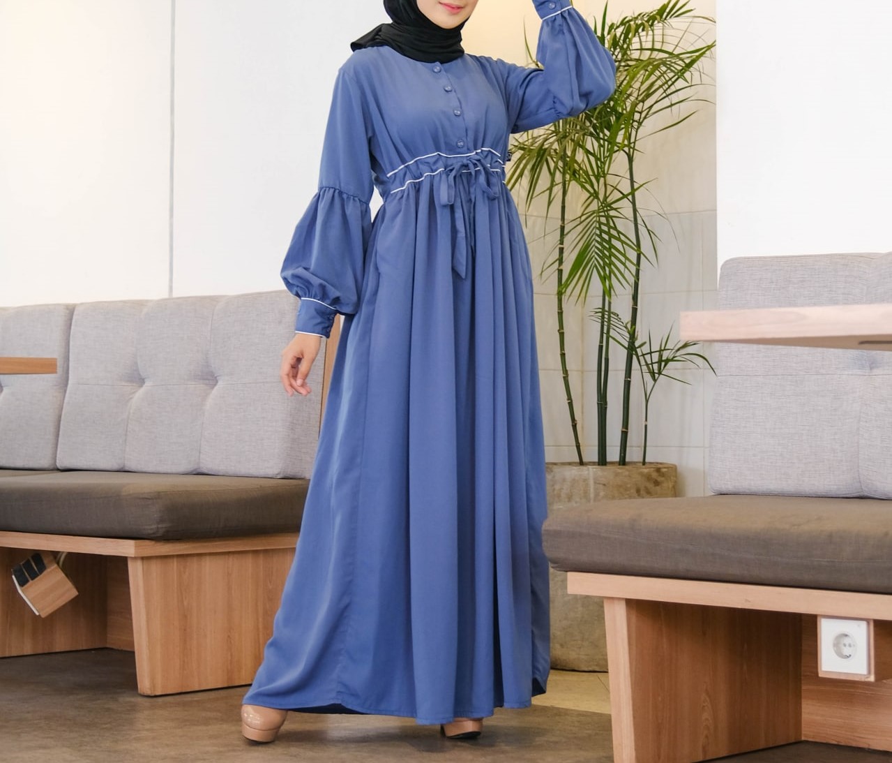 Irnanda Gamis Polos Nabila Madeline Premium Import Dailydress Homedress - Image 2