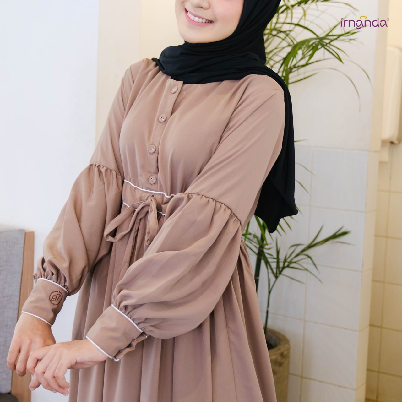 Irnanda Gamis Polos Nabila Madeline Premium Import Dailydress Homedress - Image 4