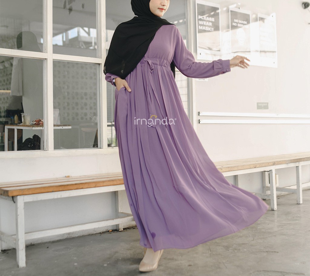 Irnanda Gamis Polos Wanita Wudhu Friendly Zatta Ceruty Dailydress - Image 2