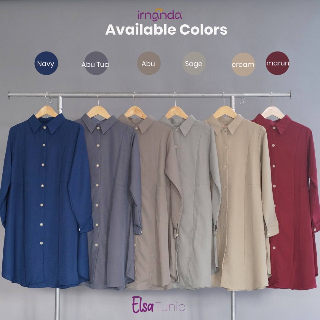 Irnanda Elsa Tunik Polos Atasan Wanita Remaja Dewasa Bahan Wollycrepe Premium - Image 5
