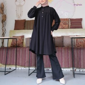 Irnanda Tunik Sena Atasan Polos Wanita Bahan Polo Linen Premium Oversize Jumbo Terbaru 2023 Kekinian All Size LD 110