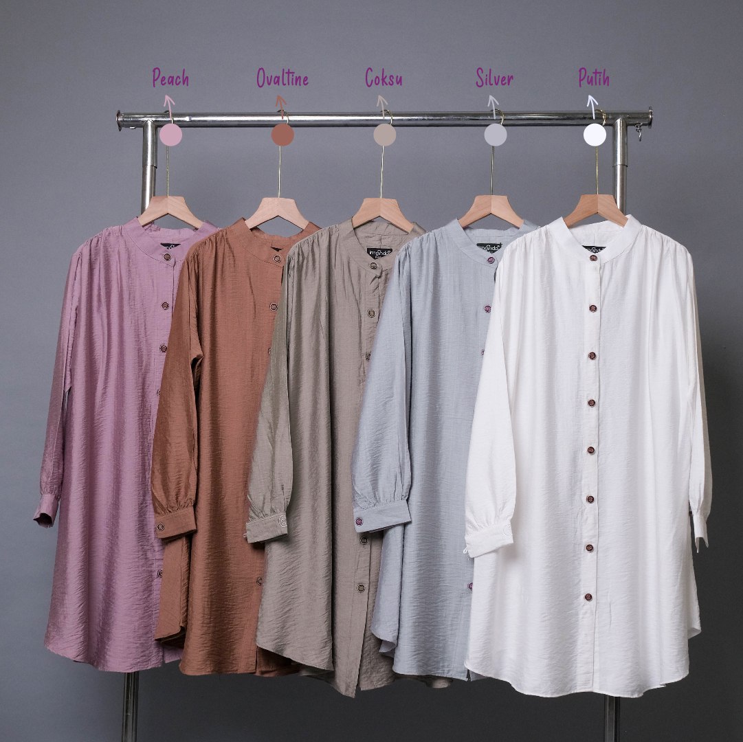 Irnanda Kirana Tunik Polos Atasan Wanita Remaja Dewasa Oversize Bahan Polo Linen Premium - Image 3
