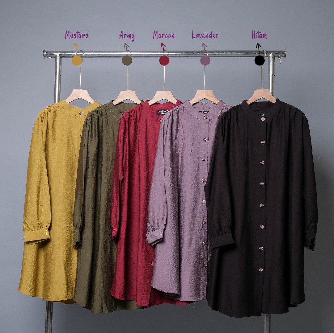 Irnanda Kirana Tunik Polos Atasan Wanita Remaja Dewasa Oversize Bahan Polo Linen Premium - Image 2