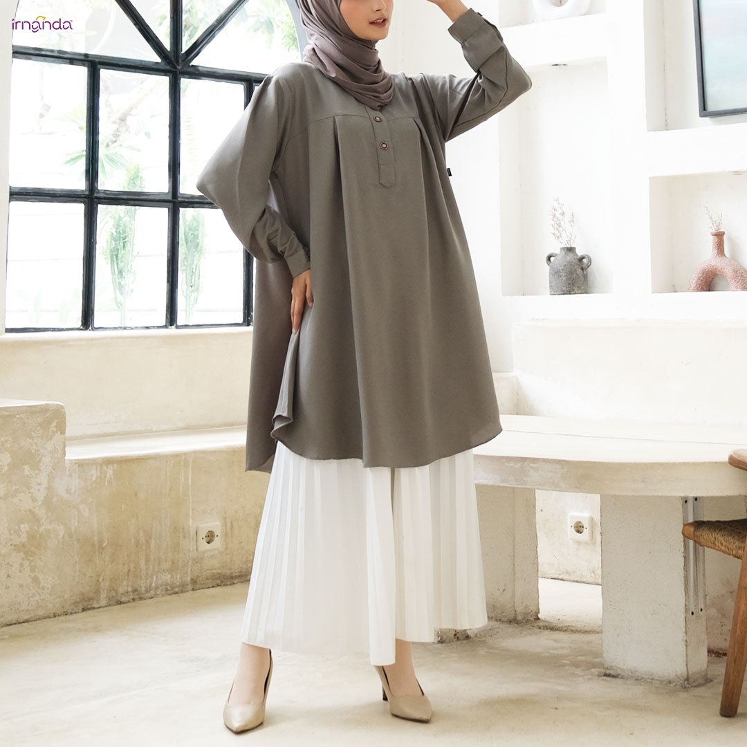 Irnanda Tunik Sena Atasan Polos Wanita Bahan Wollycrepe Premium - Image 5