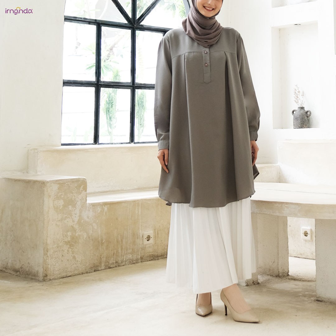 Irnanda Tunik Sena Atasan Polos Wanita Bahan Wollycrepe Premium - Image 7