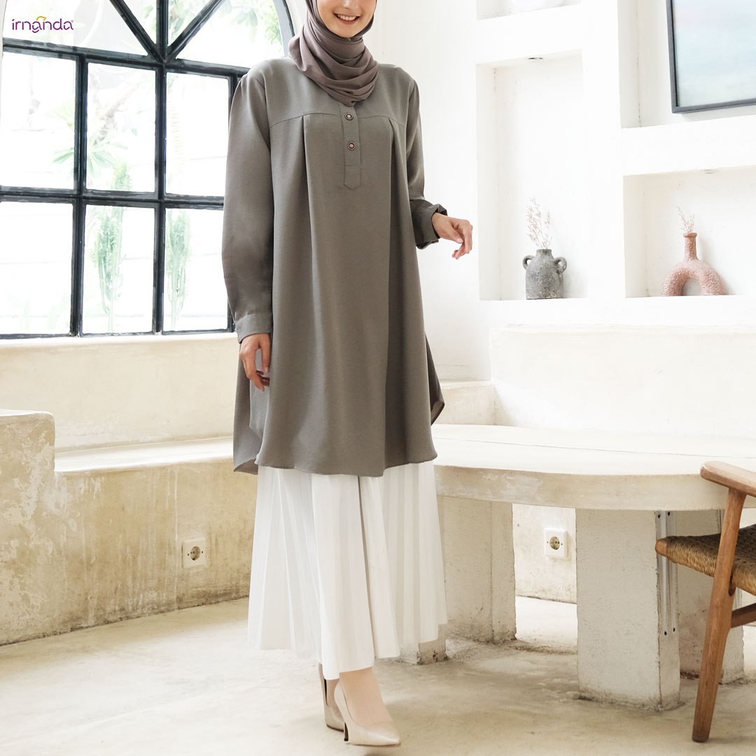 Irnanda Tunik Sena Atasan Polos Wanita Bahan Wollycrepe Premium - Image 6