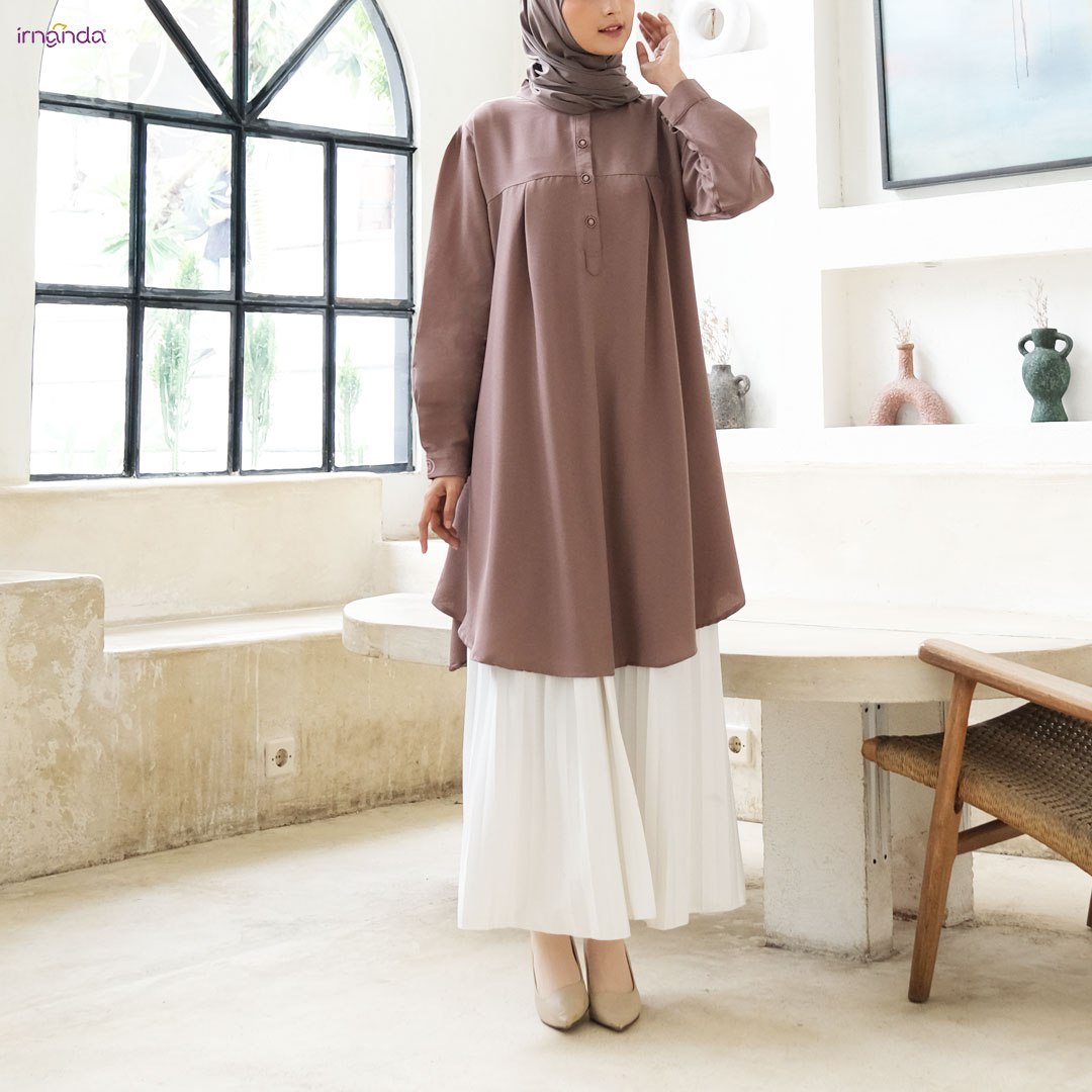 Irnanda Tunik Sena Atasan Polos Wanita Bahan Wollycrepe Premium - Image 9