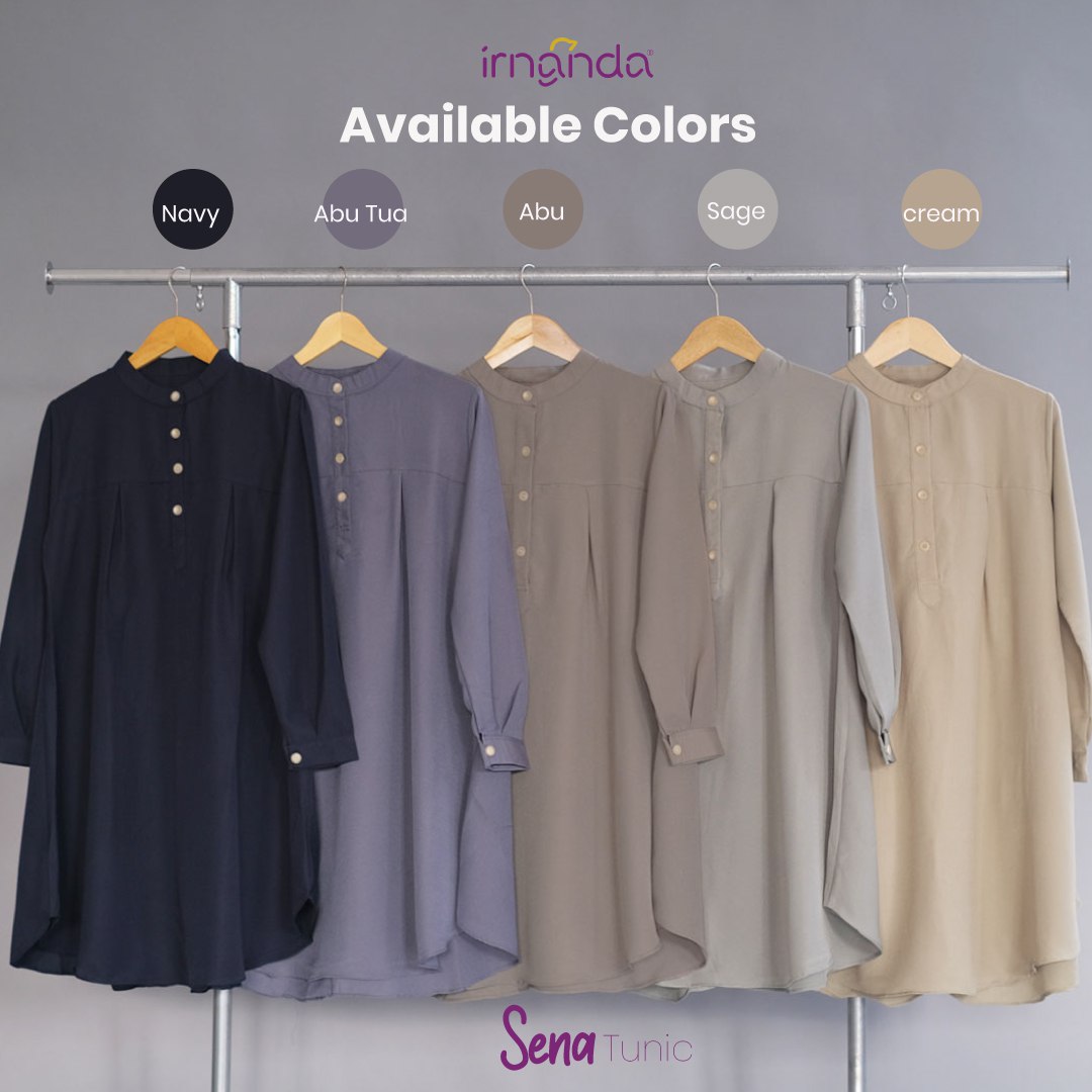 Irnanda Tunik Sena Atasan Polos Wanita Bahan Wollycrepe Premium - Image 3