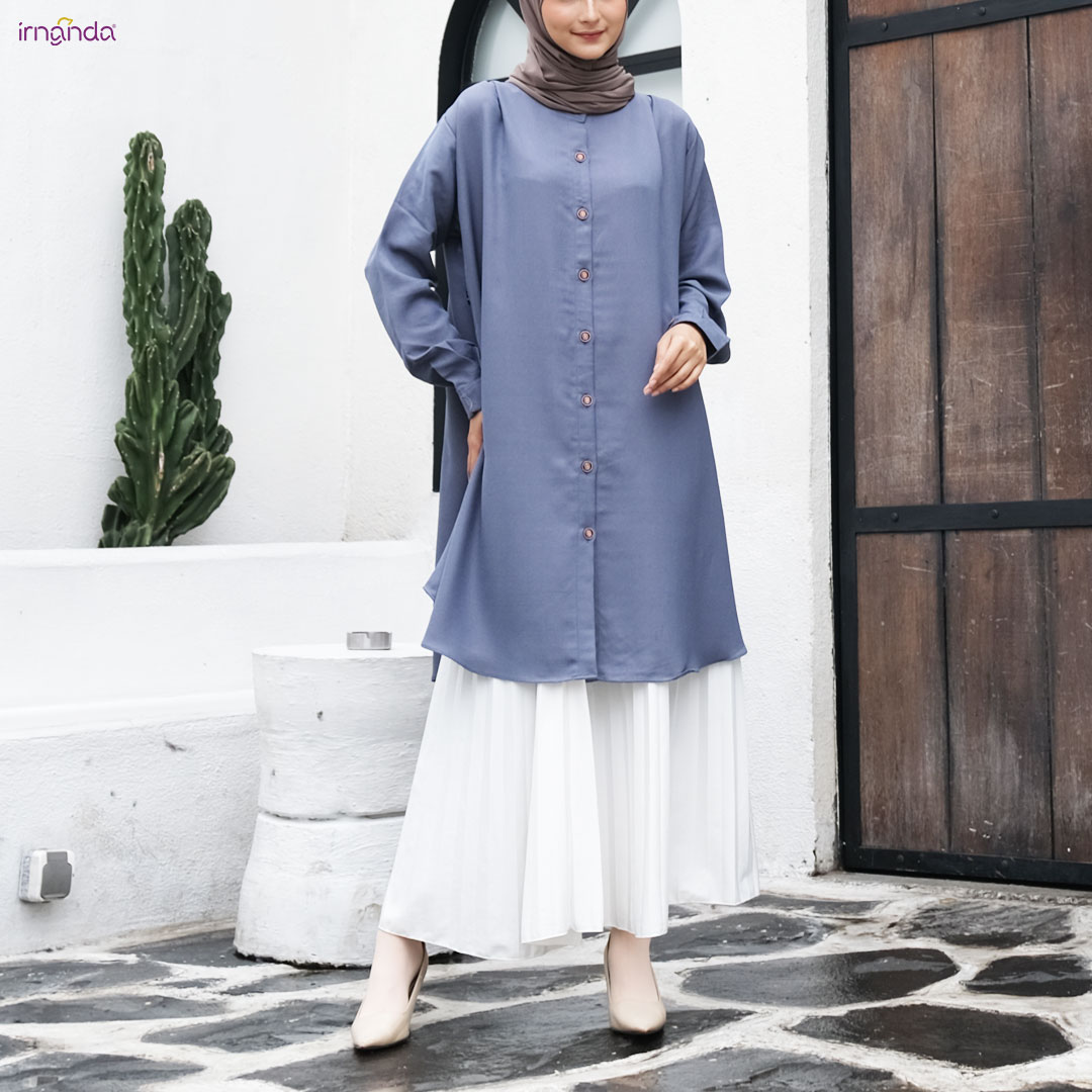 Irnanda Kirana Tunik Polos Atasan Wanita Remaja Dewasa Oversize Bahan Wollycrepe Premium - Image 3