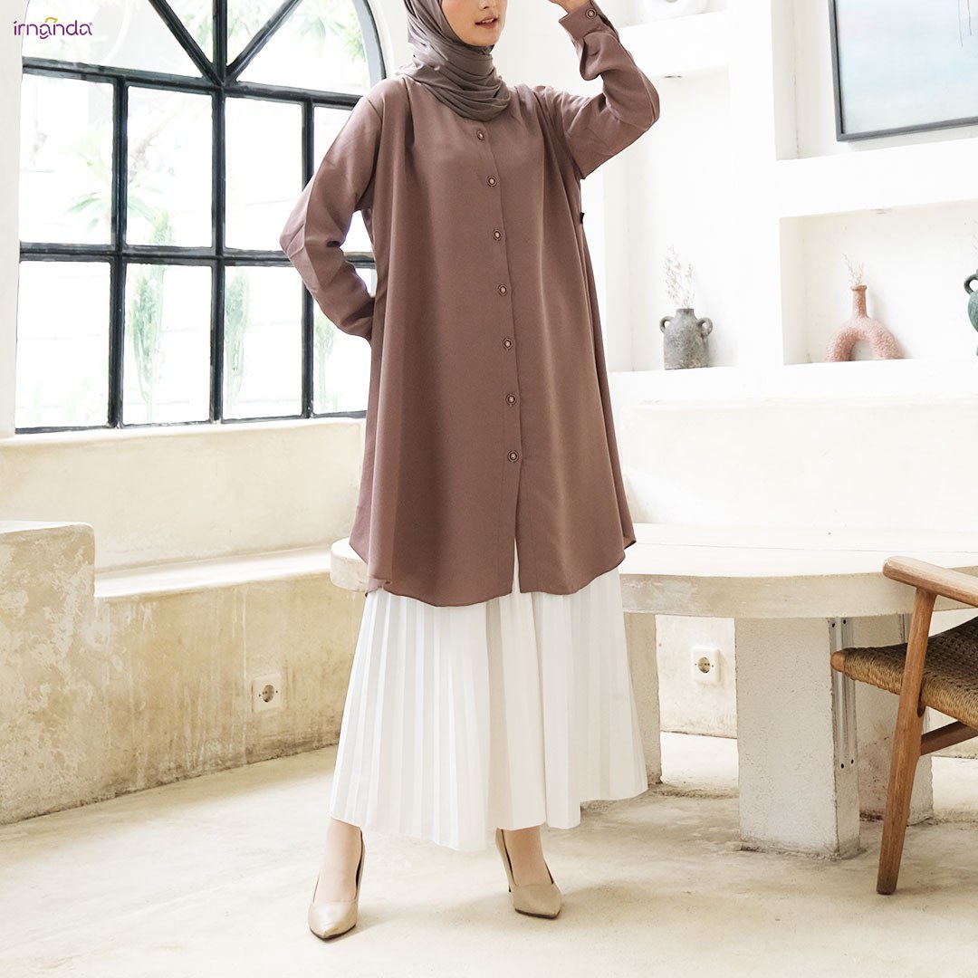 Irnanda Kirana Tunik Polos Atasan Wanita Remaja Dewasa Oversize Bahan Wollycrepe Premium - Image 6