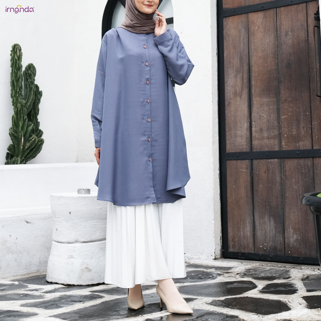 Irnanda Kirana Tunik Polos Atasan Wanita Remaja Dewasa Oversize Bahan Wollycrepe Premium - Image 4