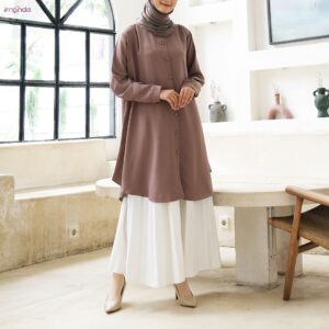 Irnanda Kirana Tunik Polos Atasan Wanita Remaja Dewasa Oversize Bahan Wollycrepe Premium