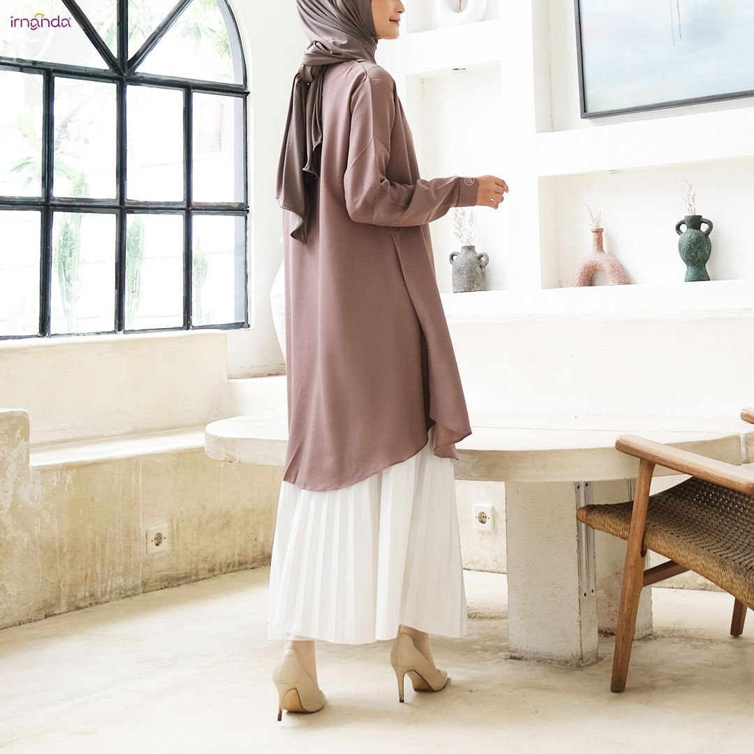 Irnanda Kirana Tunik Polos Atasan Wanita Remaja Dewasa Oversize Bahan Wollycrepe Premium - Image 7