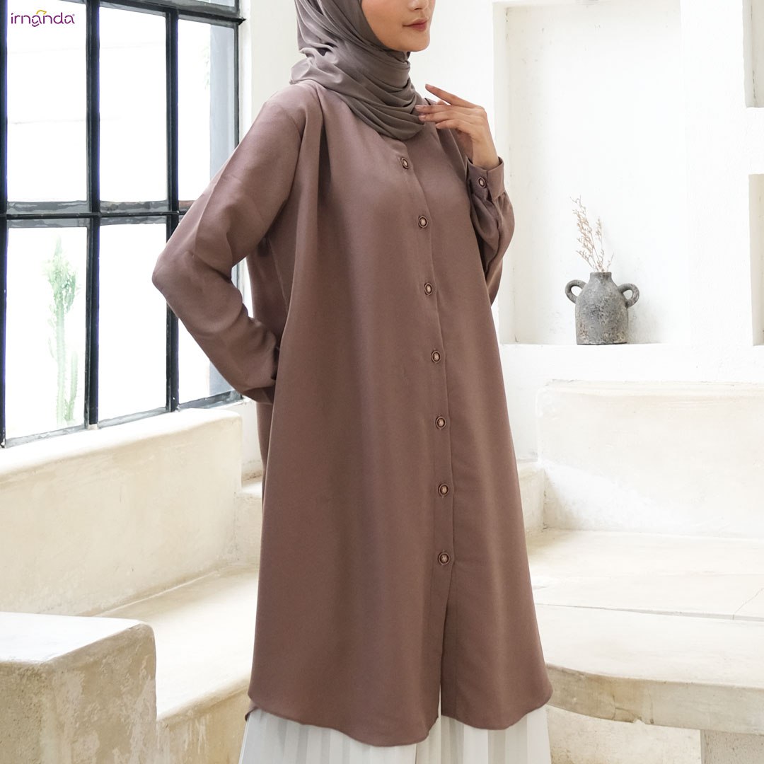 Irnanda Kirana Tunik Polos Atasan Wanita Remaja Dewasa Oversize Bahan Wollycrepe Premium - Image 11