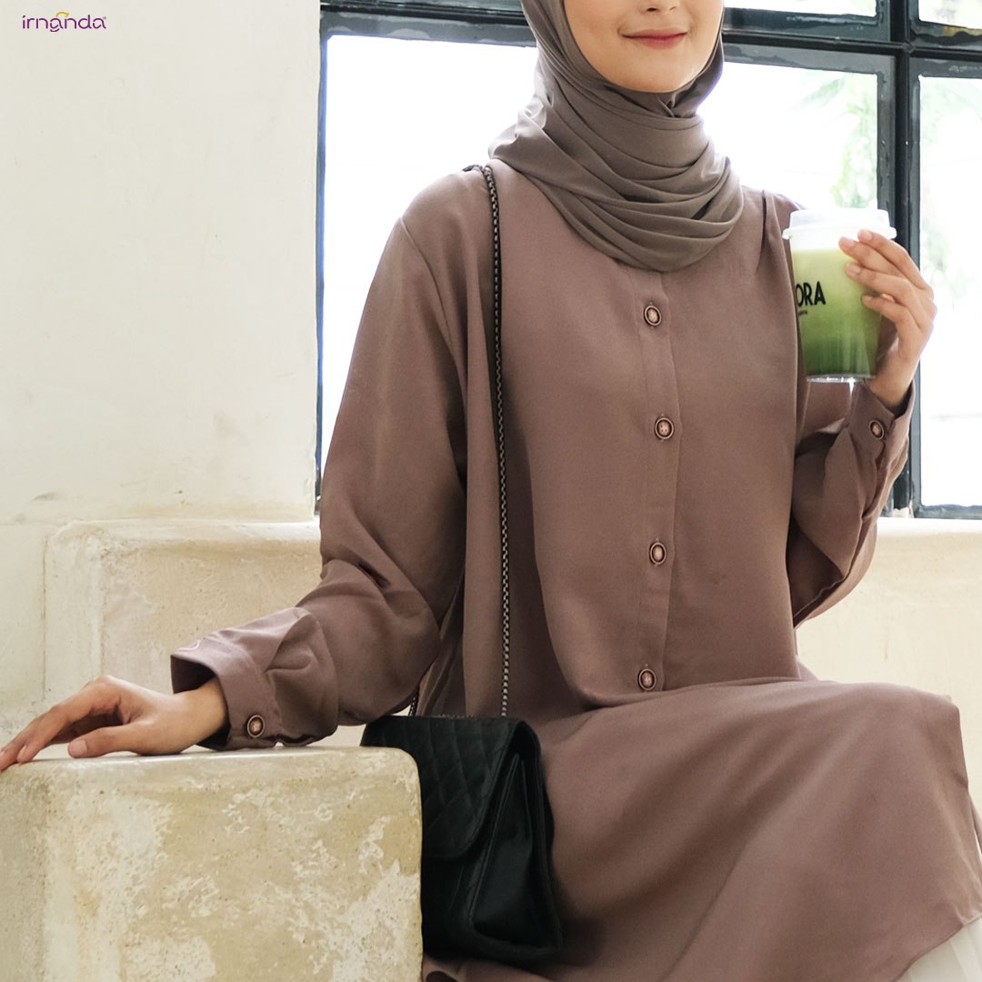 Irnanda Kirana Tunik Polos Atasan Wanita Remaja Dewasa Oversize Bahan Wollycrepe Premium - Image 10