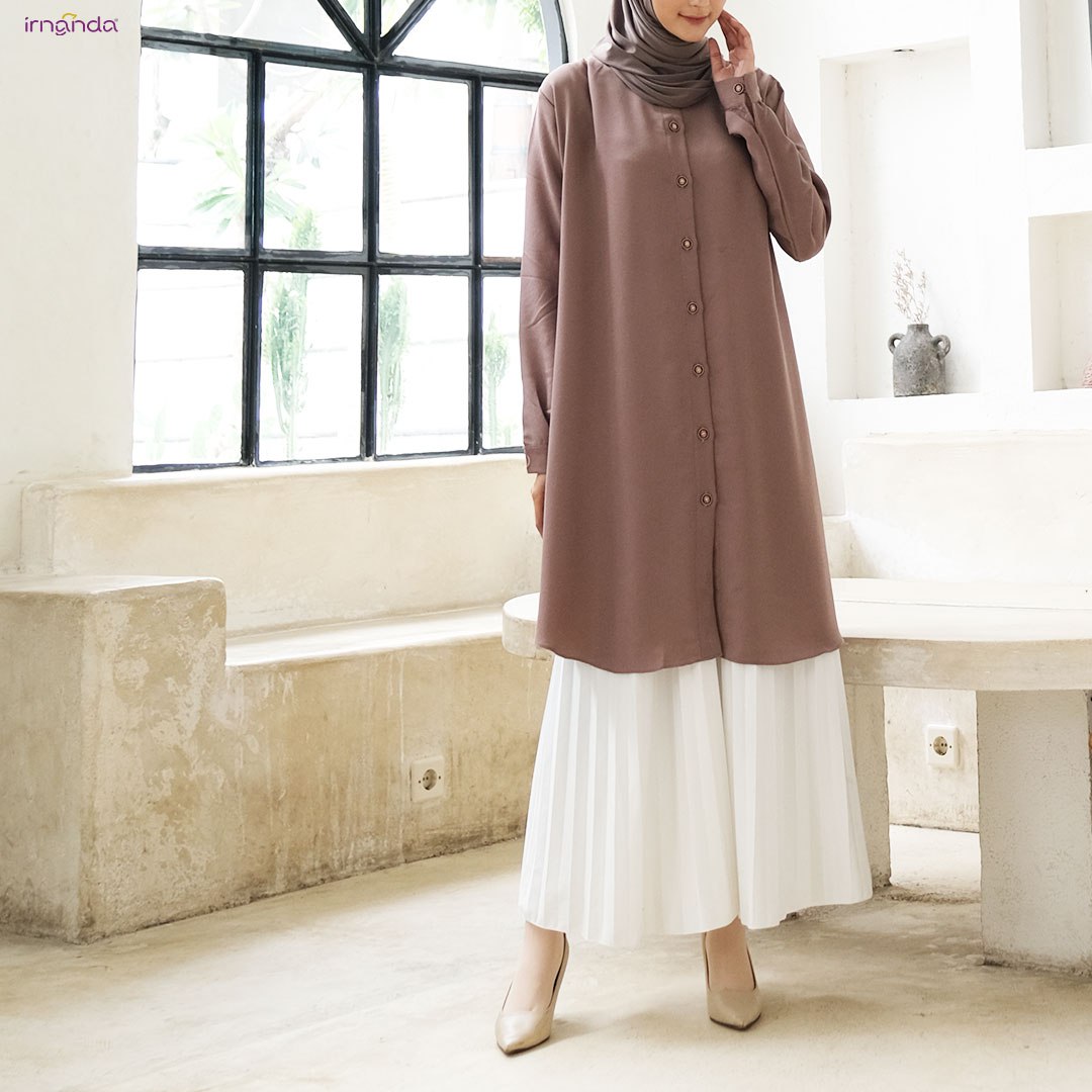 Irnanda Kirana Tunik Polos Atasan Wanita Remaja Dewasa Oversize Bahan Wollycrepe Premium - Image 8