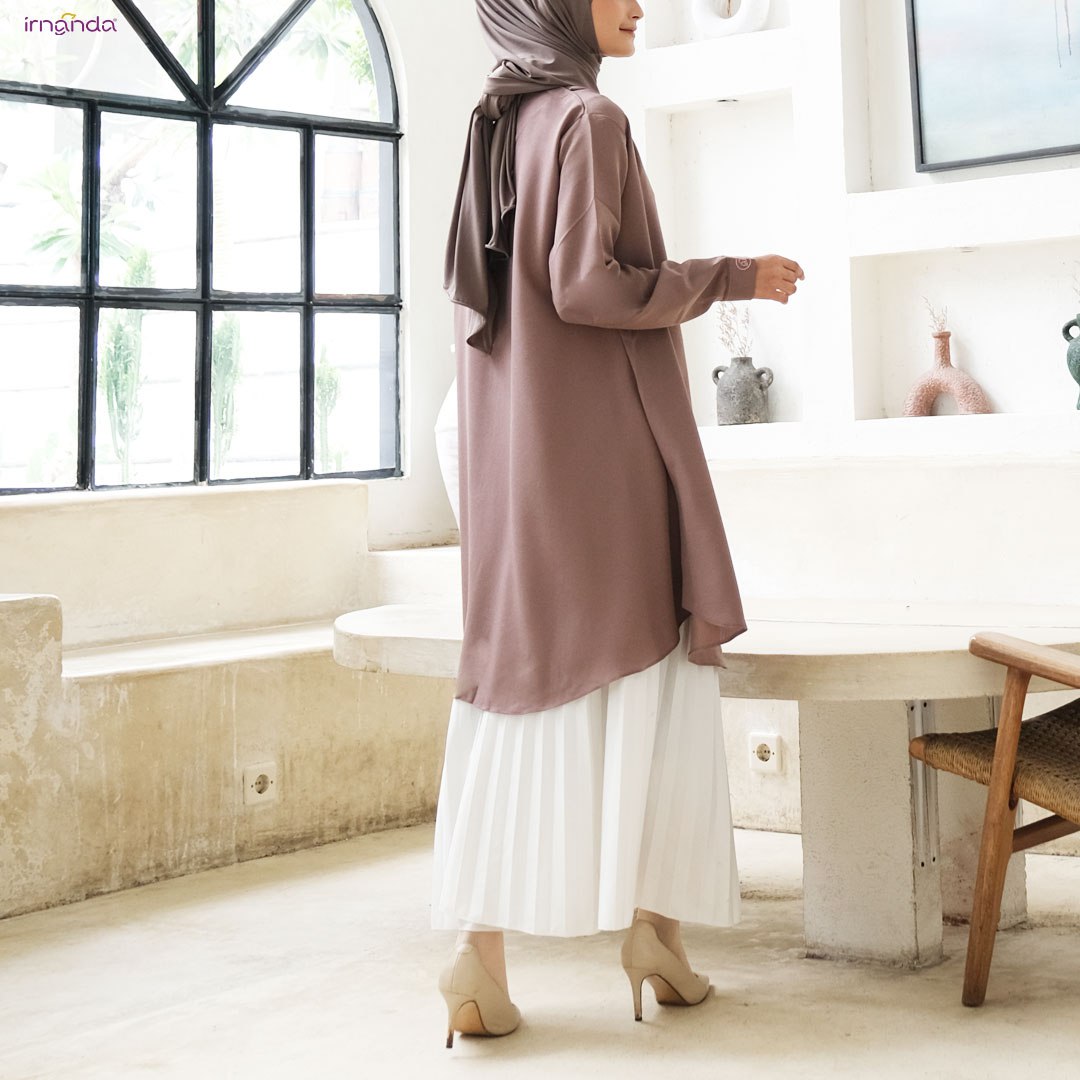 Irnanda Kirana Tunik Polos Atasan Wanita Remaja Dewasa Oversize Bahan Wollycrepe Premium - Image 9