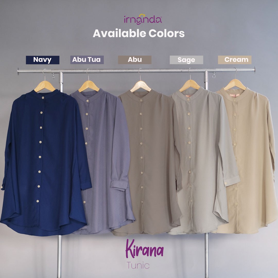 Irnanda Kirana Tunik Polos Atasan Wanita Remaja Dewasa Oversize Bahan Wollycrepe Premium - Image 5
