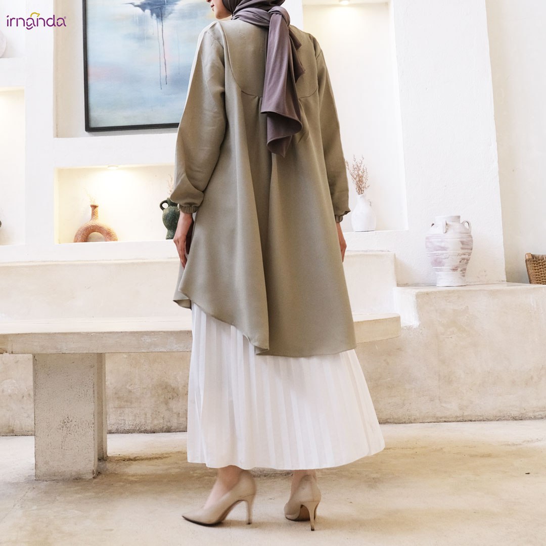 Irnanda Nazwa Tunik Polos Atasan Wanita Remaja Dewasa Oversize Bahan Wollycrepe Premium - Image 3
