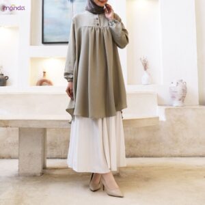 Irnanda Nazwa Tunik Polos Atasan Wanita Remaja Dewasa Oversize Bahan Wollycrepe Premium
