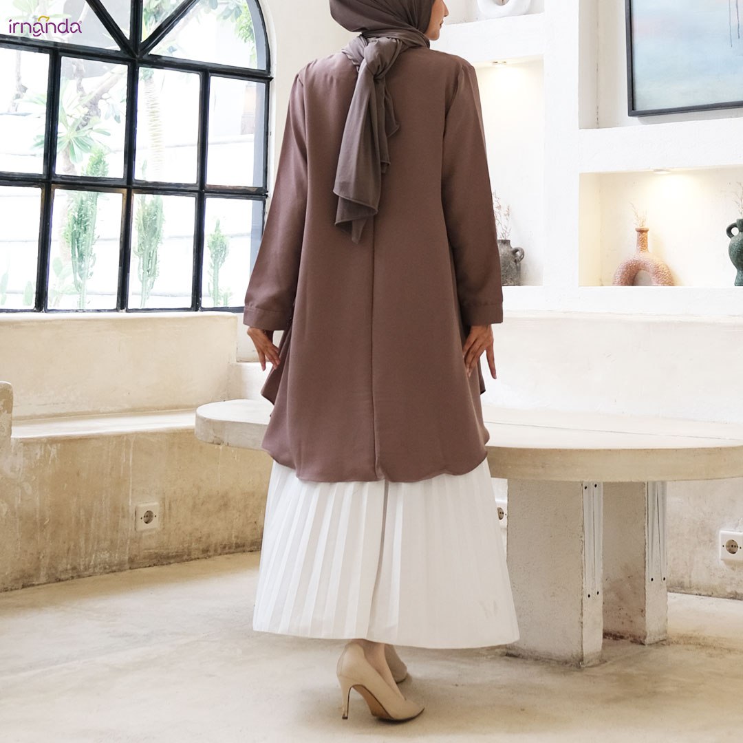Irnanda Naila Tunik Polos Atasan Wanita Remaja Dewasa Oversize Bahan Wollycrepe Premium - Image 4